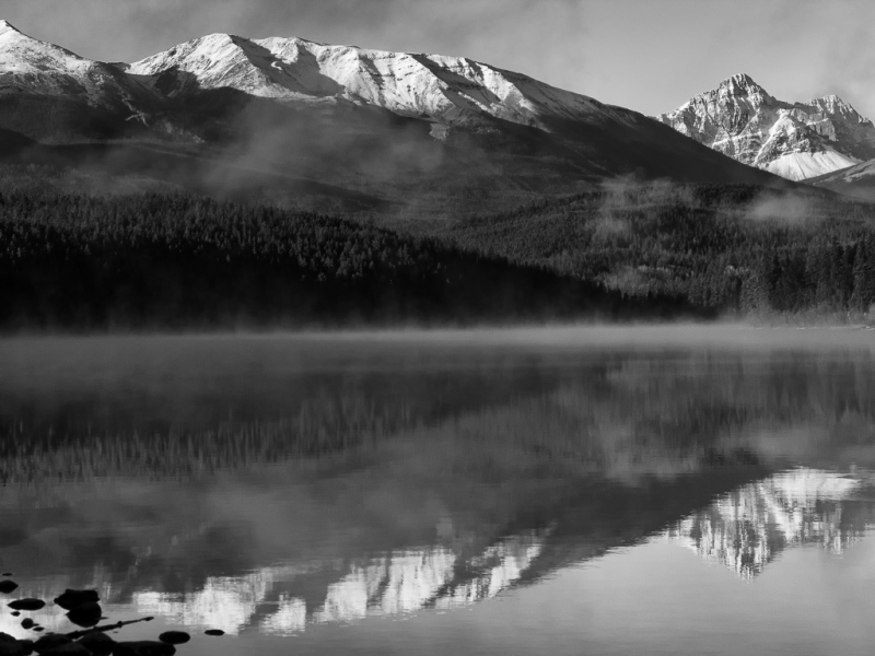 Mist on Water, Pyramid Lake, Jasper, Alberta